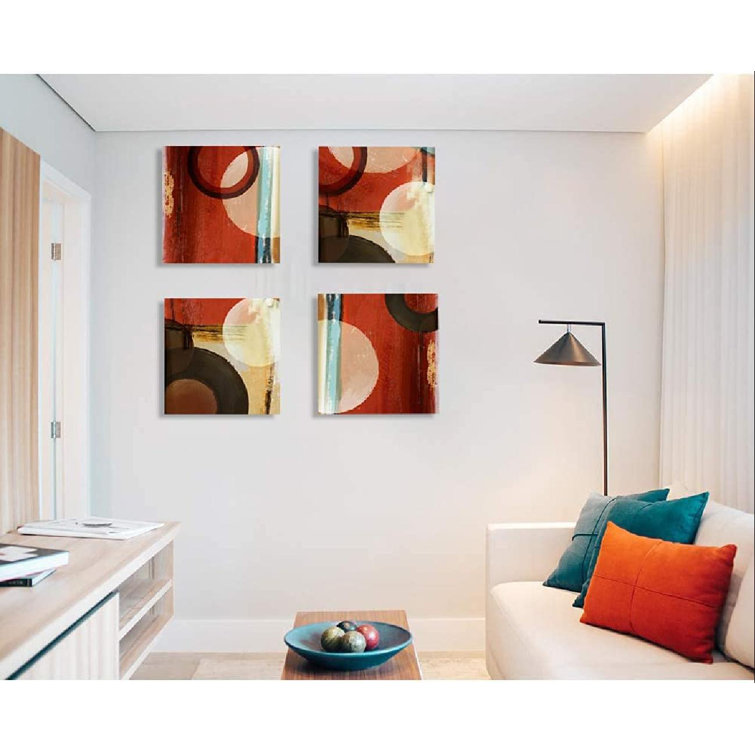 Ivy Bronx 4 Piece Wrapped Canvas Painting Set Wayfair